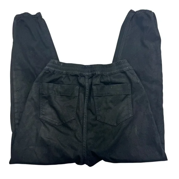 Joe's Jeans Sienna Coated Joggers Womens Small Black High Rise Stretch Tapered - Picture 1 of 9